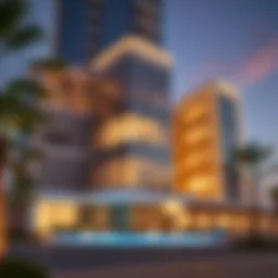 Exterior view of Al Fahad Tower 1 showcasing its modern architectural design