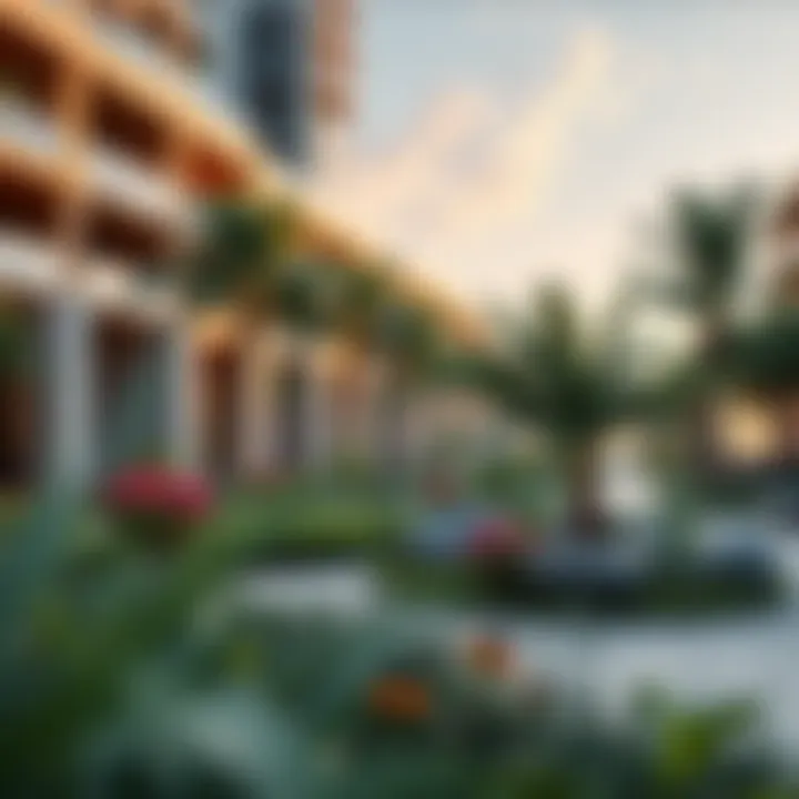 Sustainable living environment with green spaces