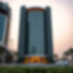 Exterior view of the Al Raea Building highlighting its unique architectural design