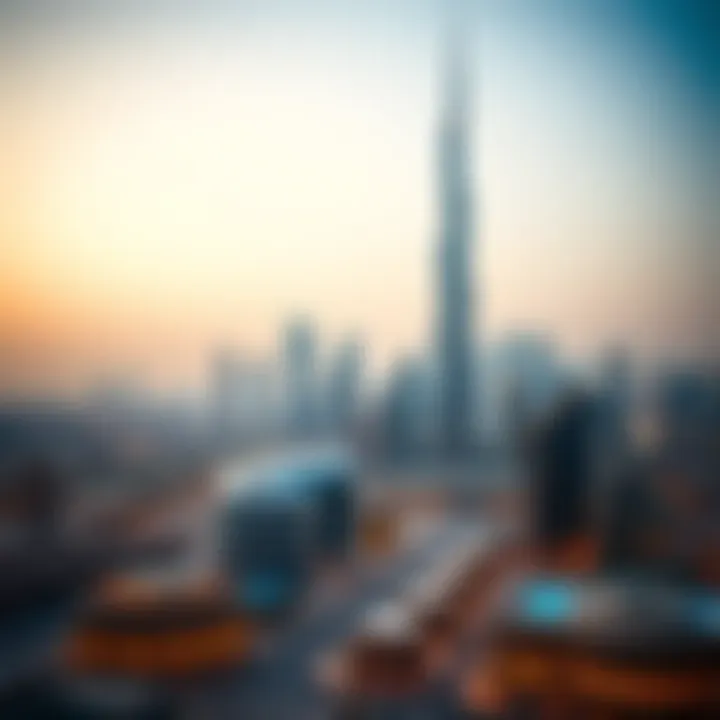 Dubai Skyline Featuring Al Shafar Tower 1 Panoramic skyline of Dubai featuring Al Shafar Tower 1
