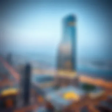 Aerial view of Al Wasl Tower highlighting its modern architecture