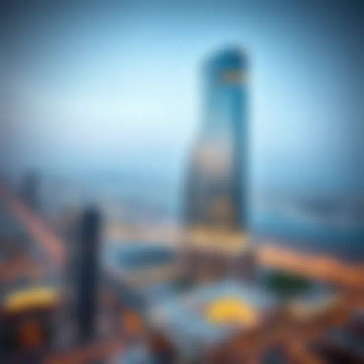 Aerial view of Al Wasl Tower highlighting its modern architecture