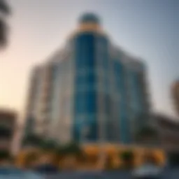 Exterior view of the Al Zarooni Building showcasing its unique architectural design