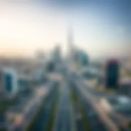 Aerial view of Amer Sheikh Zayed Road showcasing its vibrant skyline
