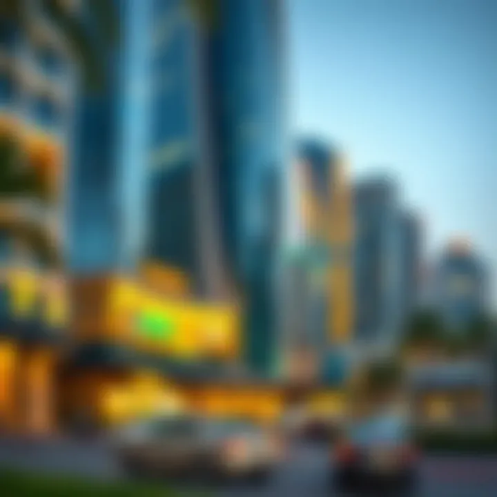 Vibrant business district in Dubai