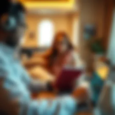 A traveler browsing through travel resources online