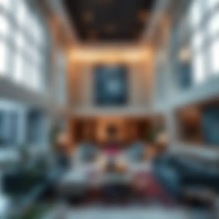 Interior layout highlighting spacious living areas and design aesthetics