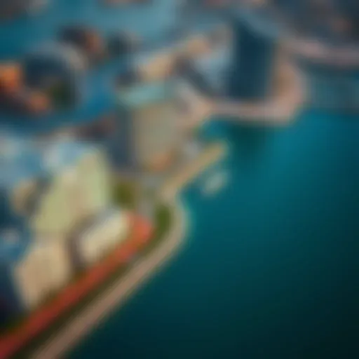 Aerial View of Ben Ghatty Creek Stunning aerial view of Ben Ghatty Creek showcasing modern architecture and waterfront