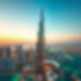 Aerial view of Burj Khalifa showcasing luxury residences