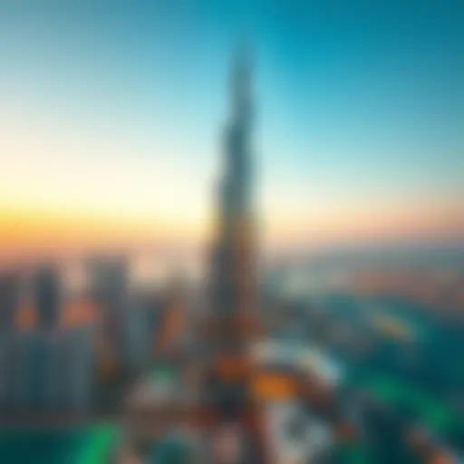 Aerial view of Burj Khalifa showcasing luxury residences