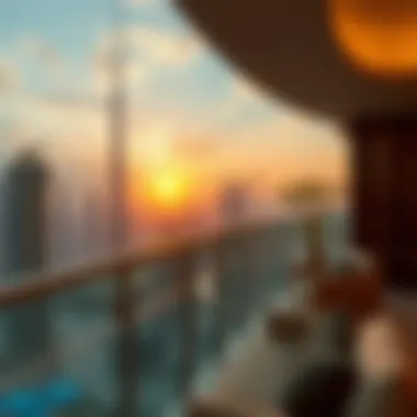Sunset View from Burj Khalifa Residence Sunset view from a high-floor residence in Burj Khalifa