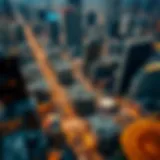 Aerial view of a bustling Central Business District