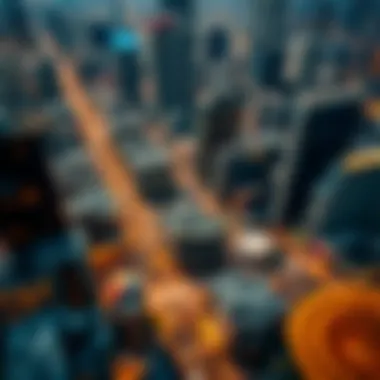 Aerial view of a bustling Central Business District