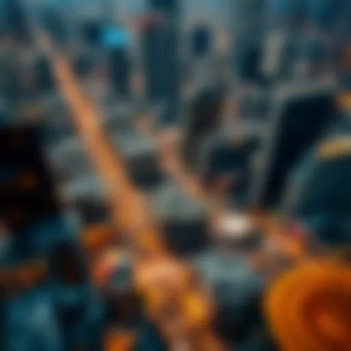 Aerial view of a bustling Central Business District