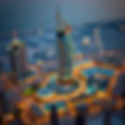 Aerial view showcasing the strategic location of Centrepoint Zahia in Dubai