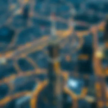 Centurion Star Tower: Aerial Perspective of Dubai's Icon Aerial view showcasing Centurion Star Tower in Dubai's skyline