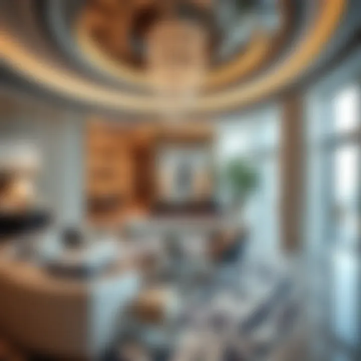 Luxurious interior design of a Chic Tower apartment highlighting opulence