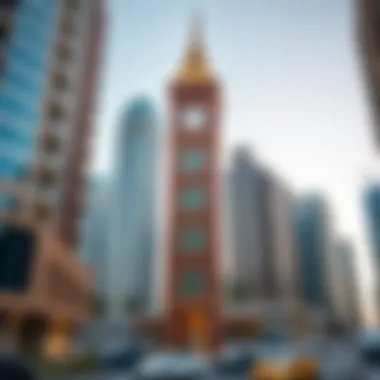 The Clock Tower surrounded by modern architecture