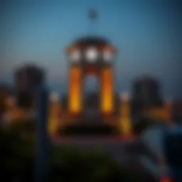 Clock Tower Roundabout at sunset