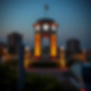 Clock Tower Roundabout at sunset