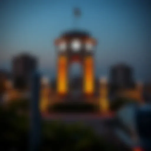 Clock Tower Roundabout at sunset