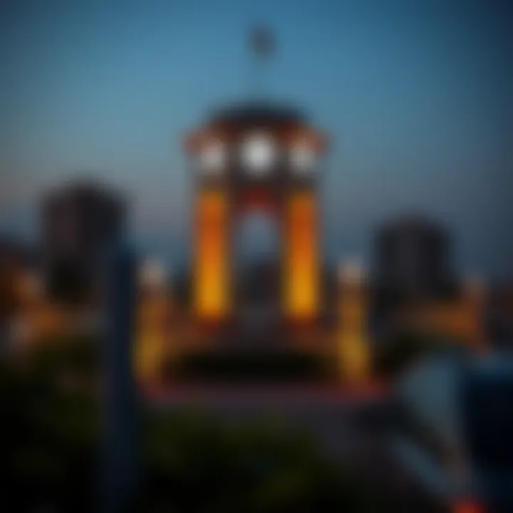 Clock Tower Roundabout at sunset