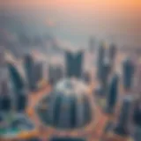Aerial view of Abu Dhabi skyline showcasing modern architecture.