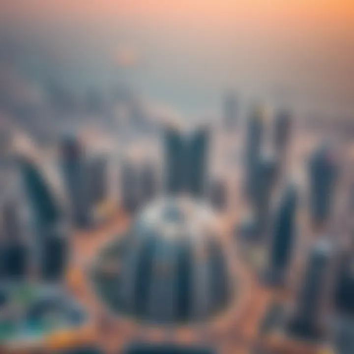 Aerial view of Abu Dhabi skyline showcasing modern architecture.