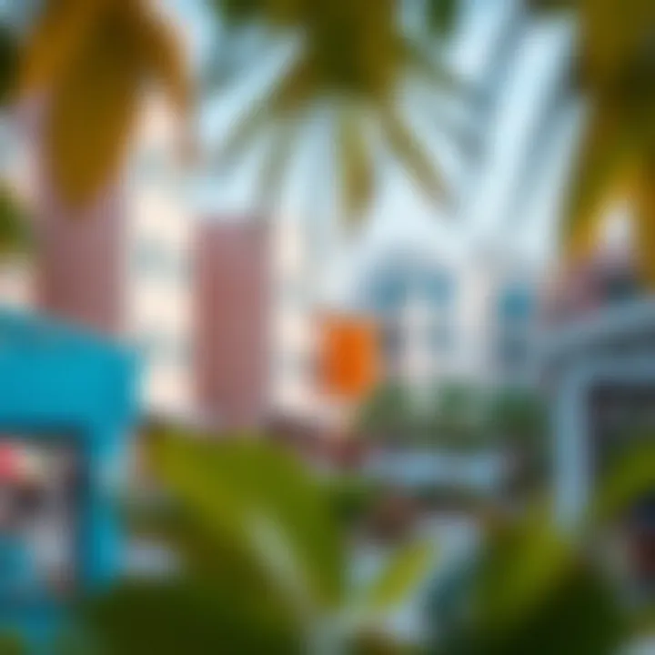 Vibrant neighborhood in Dubai with amenities