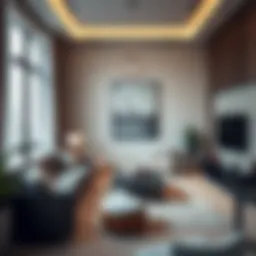 Modern family room interior design in Al Qusais