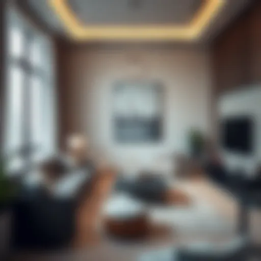 Modern family room interior design in Al Qusais