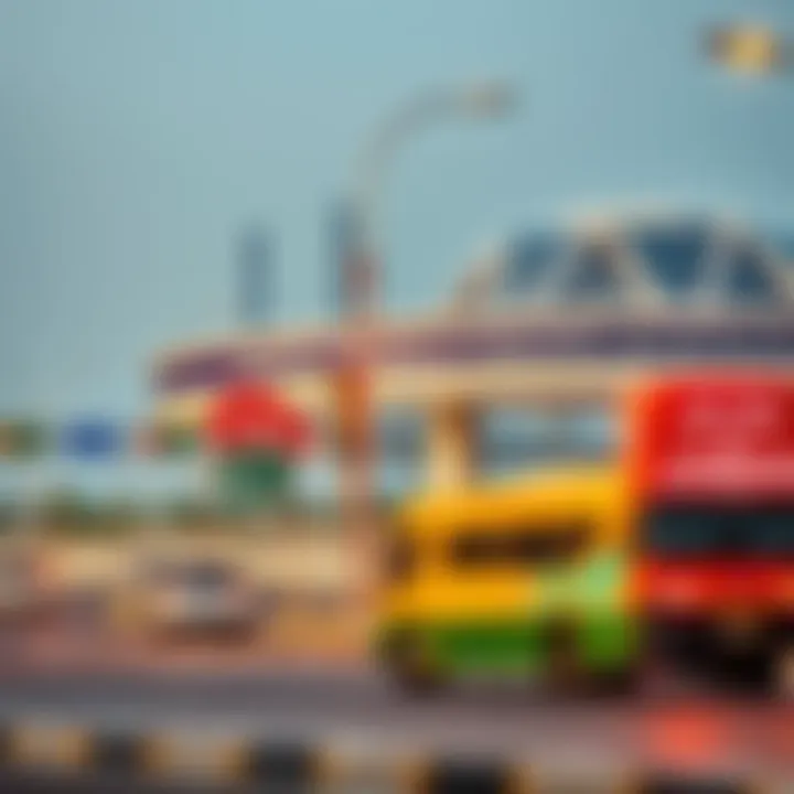 Traffic flow management at Cooperation Roundabout with vehicles and signage