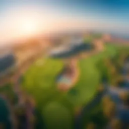 Aerial view of Damac Hills 2 Golf Course showcasing its lush greens and strategic layout