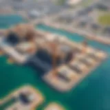 Aerial view of the Damac Lagoons construction site showcasing progress