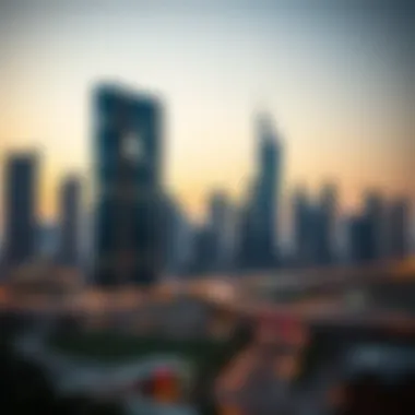 Modern Dubai Skyline Modern Dubai skyline showcasing Danube Properties