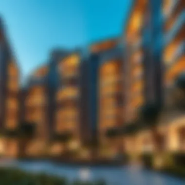 Luxury Apartment Living Luxurious apartment complex with striking facade