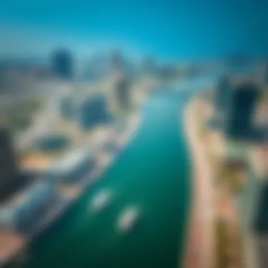 An aerial perspective of the Dubai Canal highlighting its impact on urban development