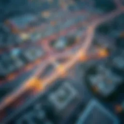 Aerial view of Dubai Hills showcasing the train route