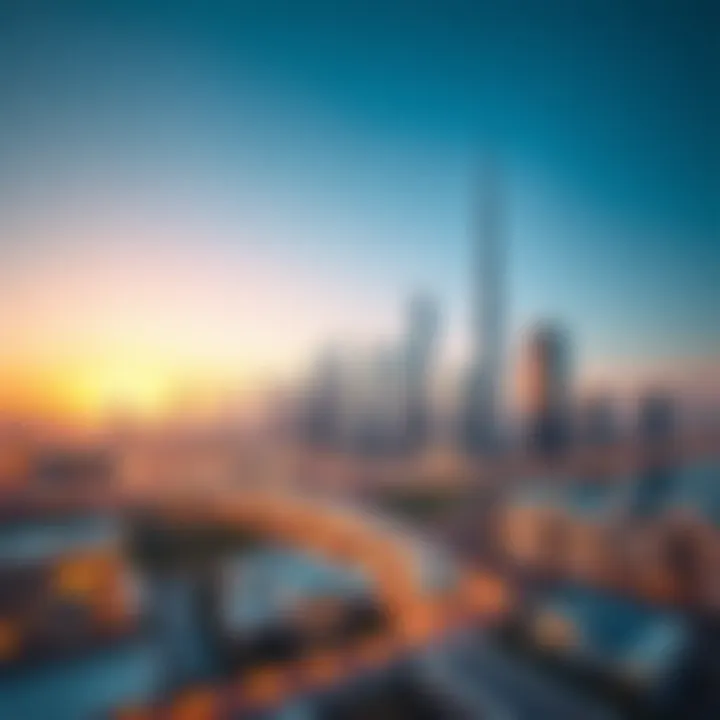 Dubai's Skyline with Modern Real Estate A skyline view of Dubai showcasing modern real estate developments