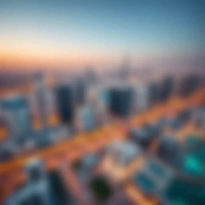 Aerial view of Dubai's skyline showcasing real estate developments