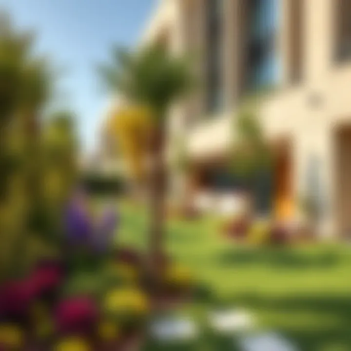 Beautifully landscaped outdoor space of a commercial property