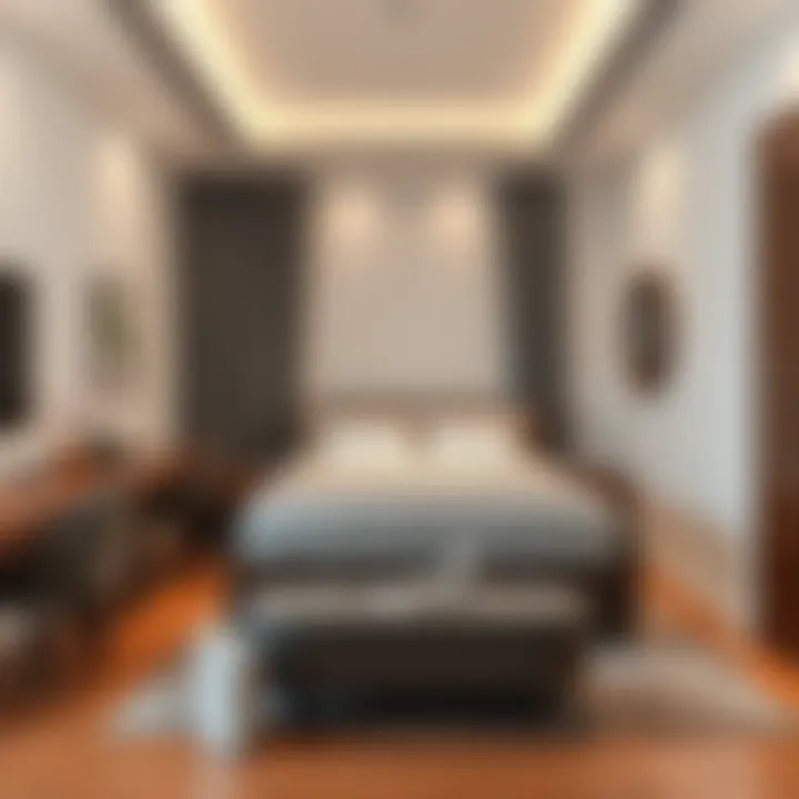 Modern Room Amenities Cozy room interior with modern amenities