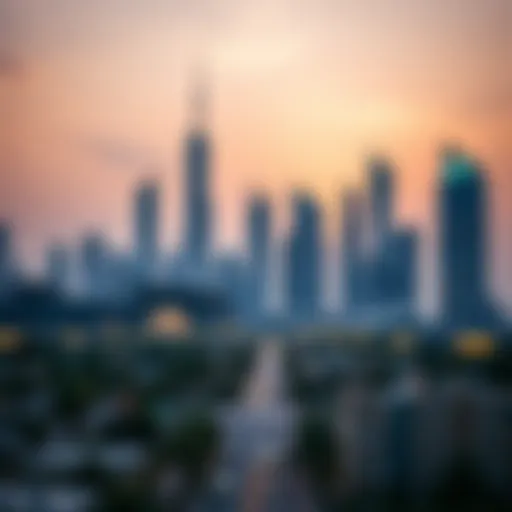 A stunning skyline view of Al Barsha Business Center, showcasing modern architecture.