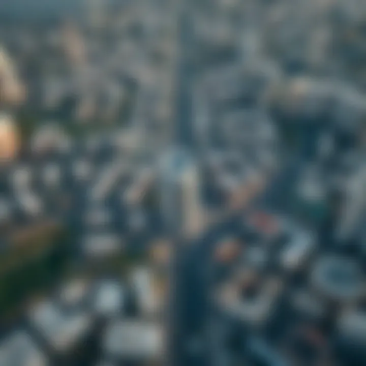 Aerial view of Al Ghurair neighborhood showcasing modern architecture and urban layout