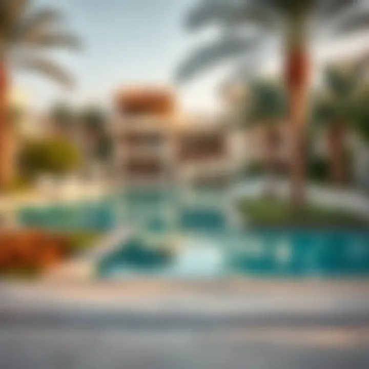 Serene neighborhood surrounding Al Habtoor Villas