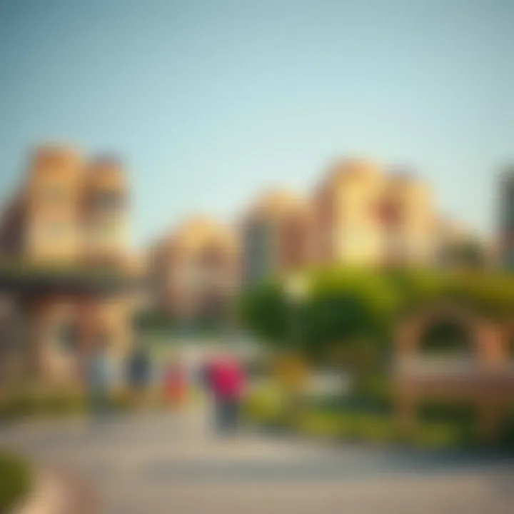 Vibrant community lifestyle in Al Jaddaf with parks and leisure areas