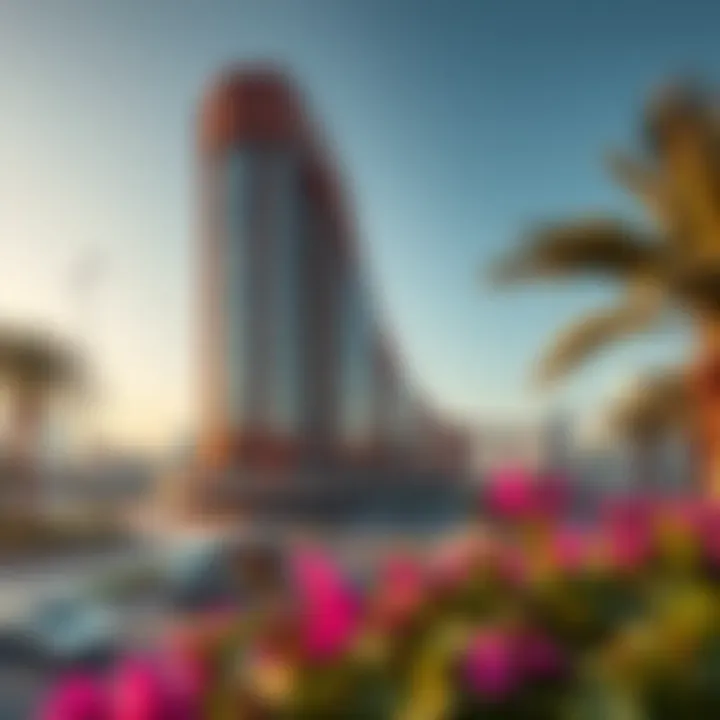 Integration in Dubai's Urban Environment Surrounding landscape emphasizing the building's integration in Dubai's urban environment