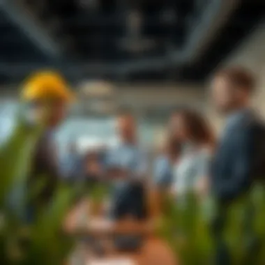 Diverse professionals collaborating in a business environment