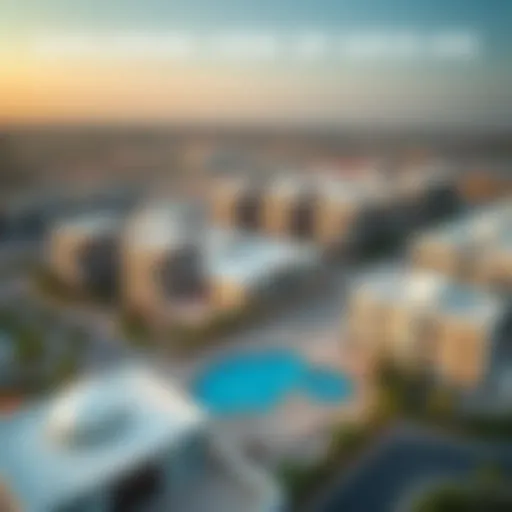 Aerial view of Azco JVC showcasing modern architecture