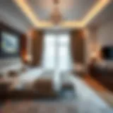 Contemporary bedroom design showcasing luxurious furniture and decor